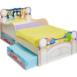Bluey Kids Toddler Bed With Storage Drawers