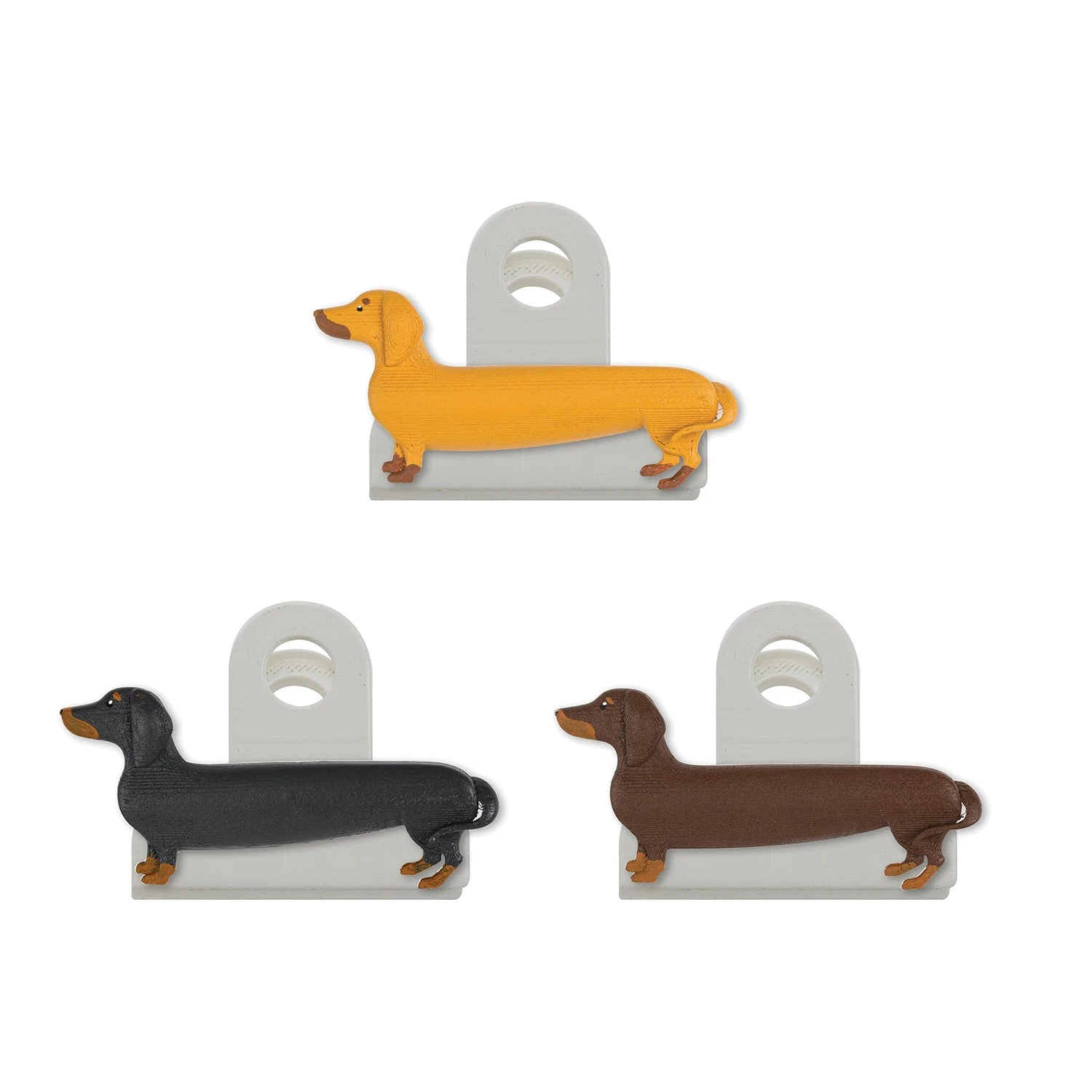 KIKKERLAND Sausage Dog Bag Clips - Set Of 3 4 KIKKERLAND Sausage Dog Bag Clips - Set Of 3 - Image 2
