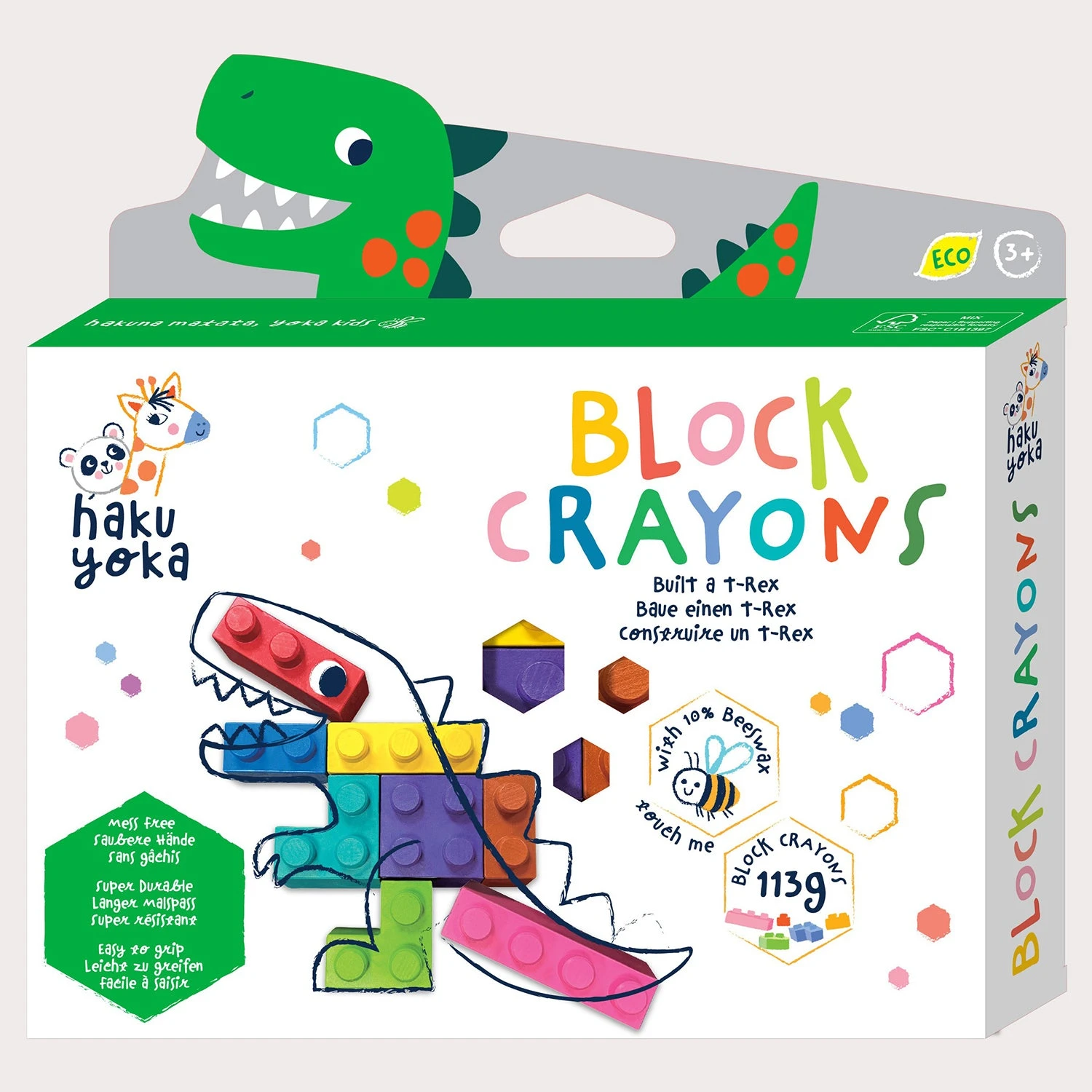 Block Crayons - T-Rex 3 Block Crayons - T-Rex