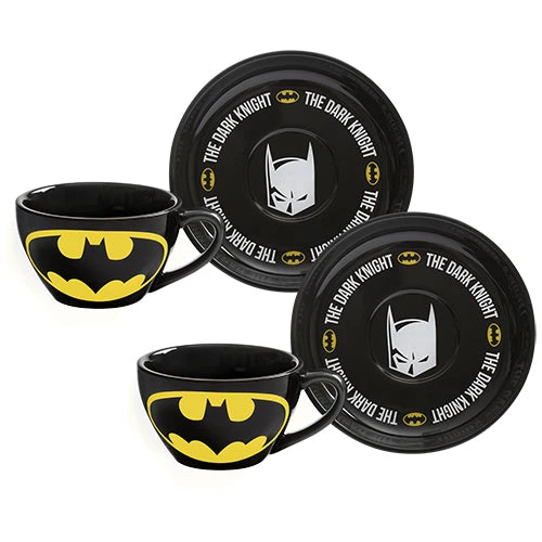 DC COMICS Batman Tea Cup & Saucer - Set Of 2 3 DC COMICS Batman Tea Cup & Saucer - Set Of 2