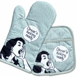 Oven Mitt And Pot Holder Set - Dinner Ready 7 Oven Mitt And Pot Holder Set - Dinner Ready -Toy Sale Store Dinner mitt OZ 1