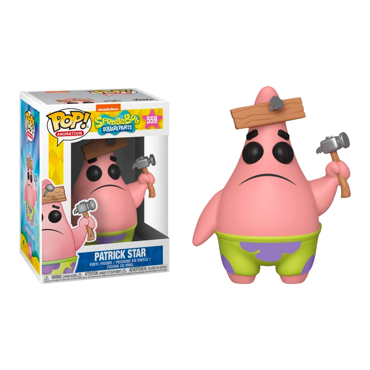 FUNKO Spongebob - Patrick With Board Pop! Vinyl Figure 3 FUNKO Spongebob - Patrick With Board Pop! Vinyl Figure