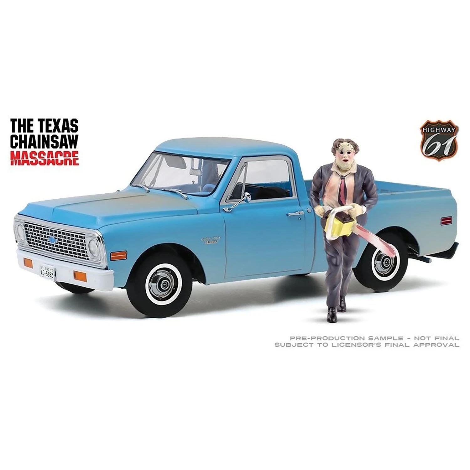 1:18 Texas Chainsaw Massacre With Leather Face Figure 1971 Chev C-10 Movie 3 1:18 Texas Chainsaw Massacre With Leather Face Figure 1971 Chev C-10 Movie