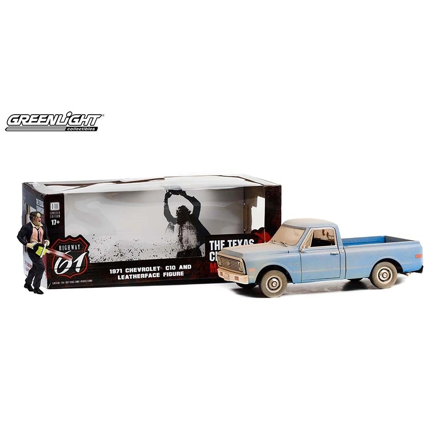 1:18 Texas Chainsaw Massacre With Leather Face Figure 1971 Chev C-10 Movie 4 1:18 Texas Chainsaw Massacre With Leather Face Figure 1971 Chev C-10 Movie - Image 2