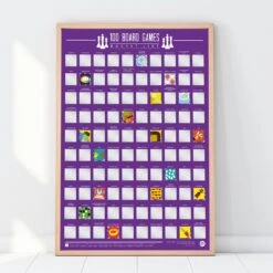 GIFT REPUBLIC 100 Board Games Bucket List Scratch Poster