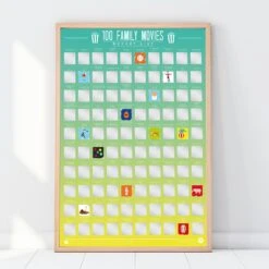 GIFT REPUBLIC Family Movies Scratch Poster