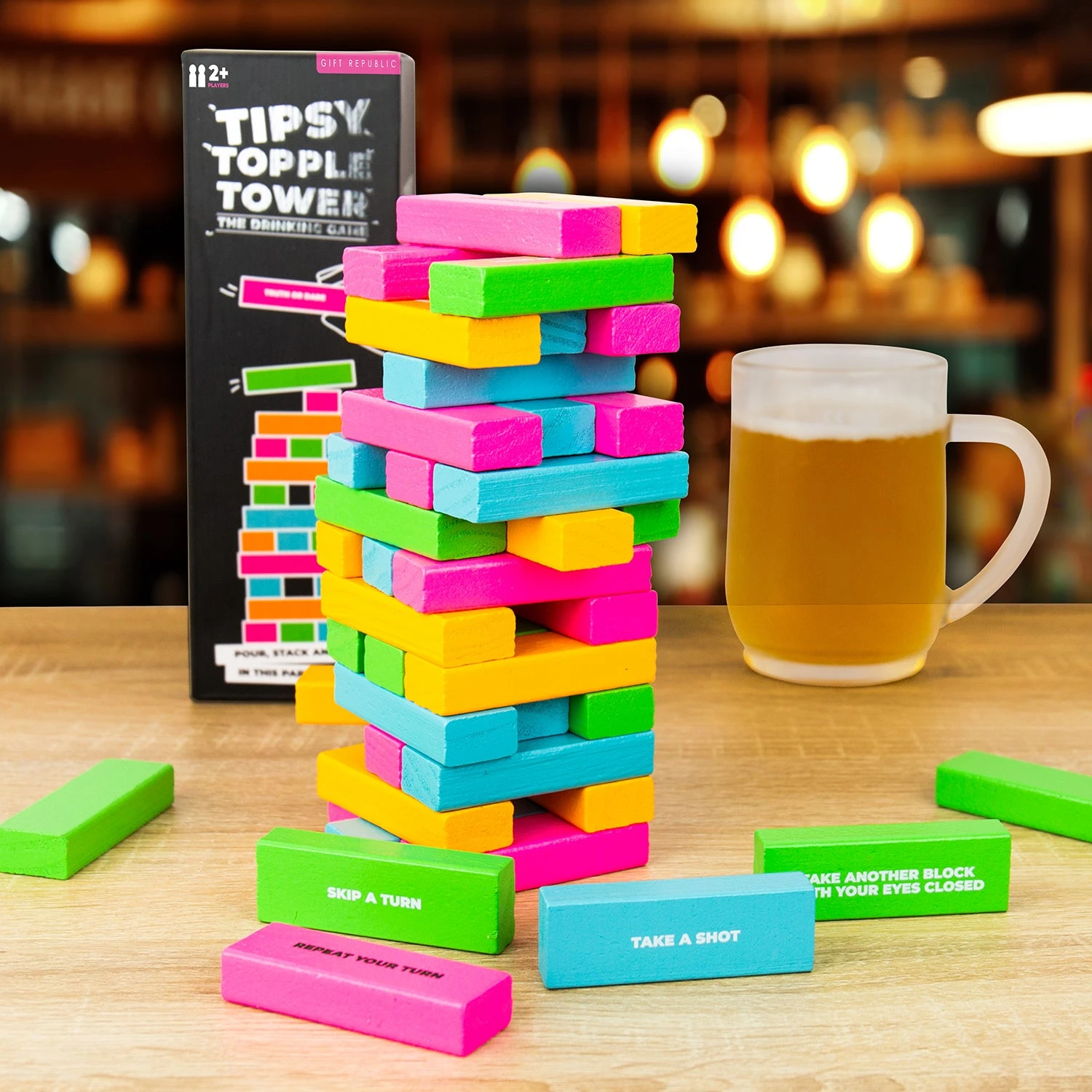 GIFT REPUBLIC Tipsy Topple Tower Game 6 GIFT REPUBLIC Tipsy Topple Tower Game - Image 4