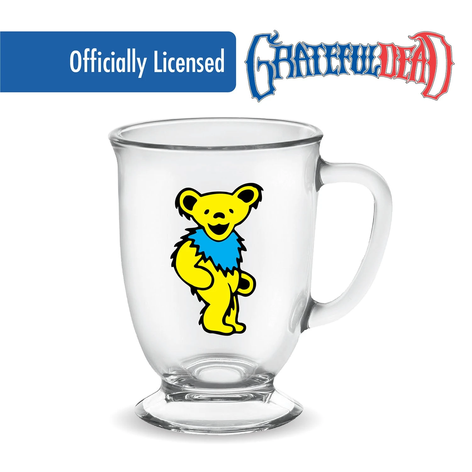 Grateful Dead - Yellow Dancing Bear Glass Cafe Mug 8 Grateful Dead - Yellow Dancing Bear Glass Cafe Mug - Image 6