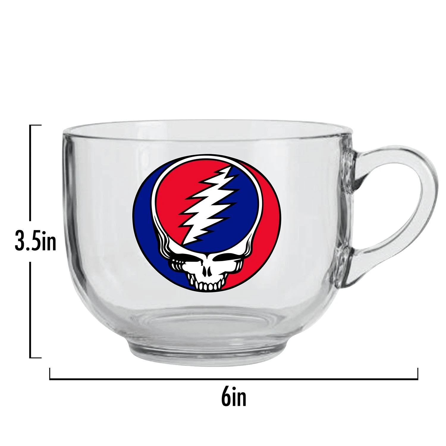 Grateful Dead - Steal Your Face Glass Soup Mug 4 Grateful Dead - Steal Your Face Glass Soup Mug - Image 2