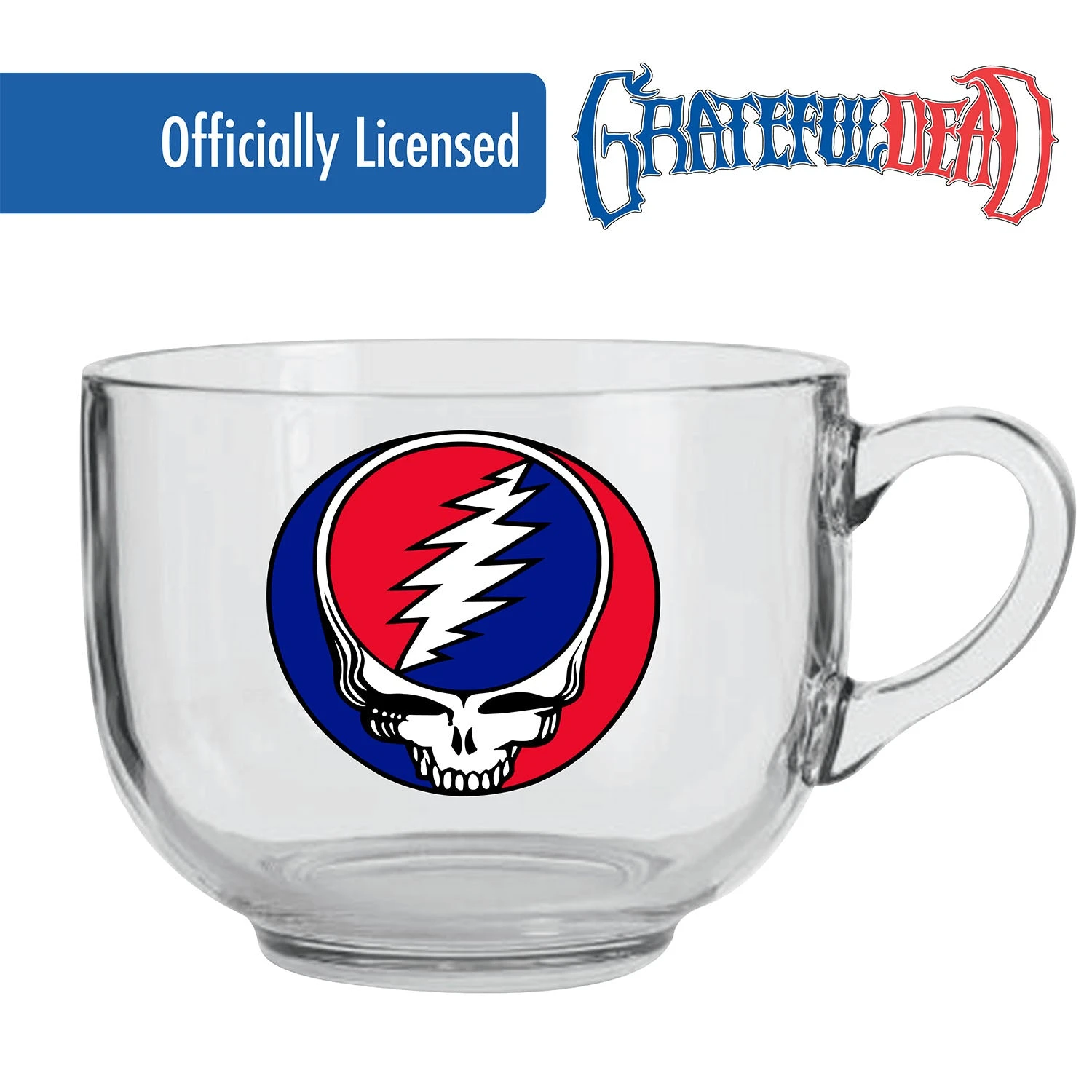 Grateful Dead - Steal Your Face Glass Soup Mug 7 Grateful Dead - Steal Your Face Glass Soup Mug - Image 5