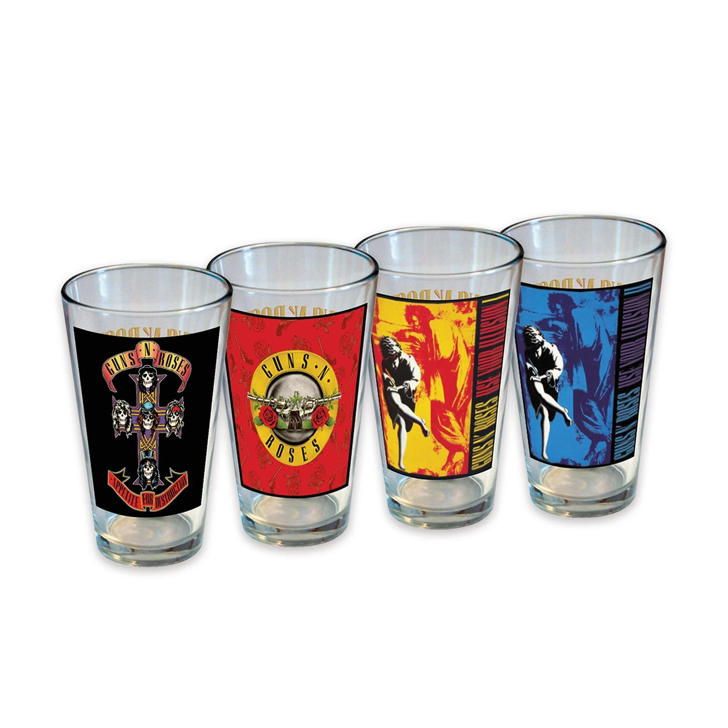 Guns N' Roses Pint Glass Set (4-Pack / 16oz) 3 Guns N' Roses Pint Glass Set (4-Pack / 16oz)