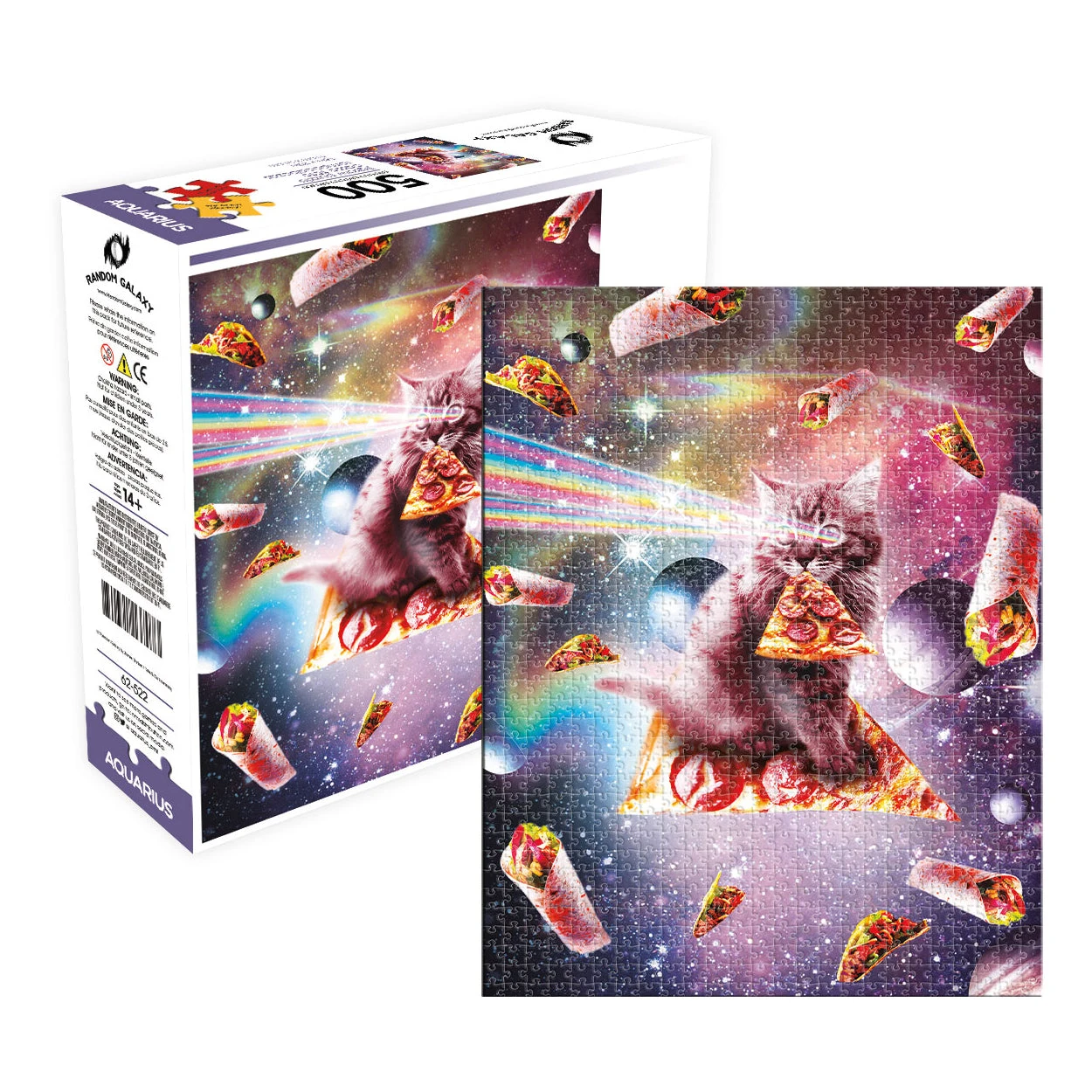 Aquarius Random Galaxy - Cat Pizza 500pc Puzzle 3 Aquarius Random Galaxy - Cat Pizza 500pc Puzzle