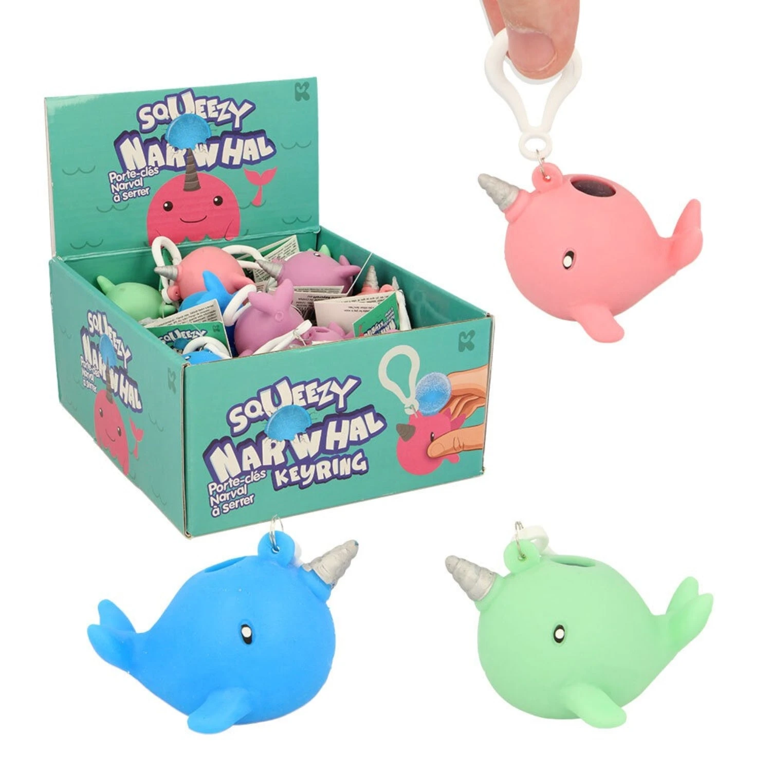 Keycraft - Squeezy Narwhal Keyrings 3 Keycraft - Squeezy Narwhal Keyrings