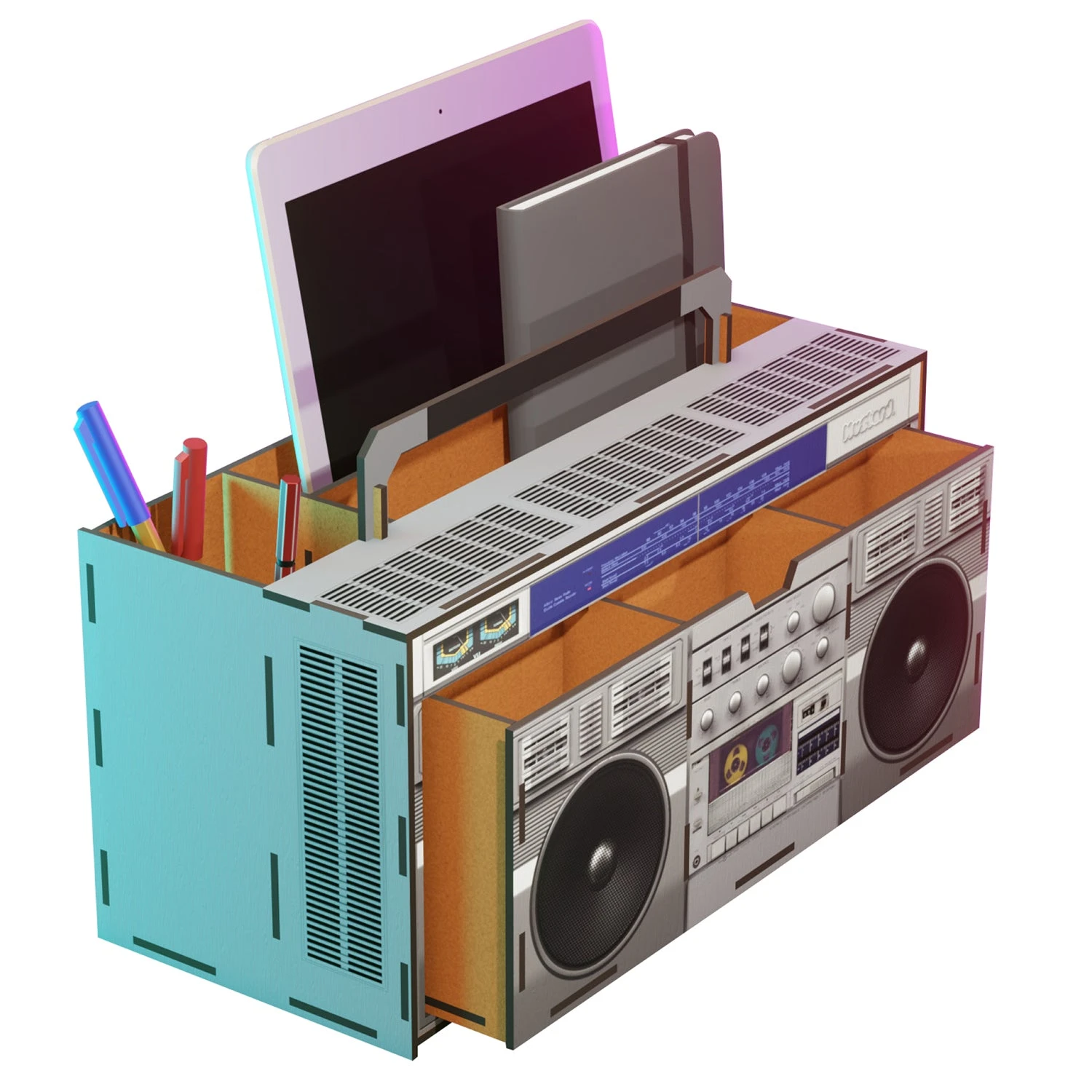 Mustard - Boom Box Desk Organiser 4 Mustard - Boom Box Desk Organiser - Image 2