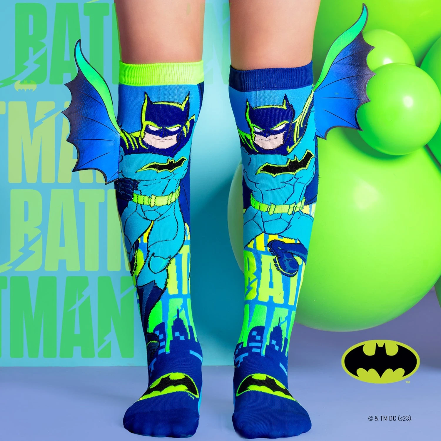 Batman Neon Socks (Ages 6-99 Years) 3 Batman Neon Socks (Ages 6-99 Years)