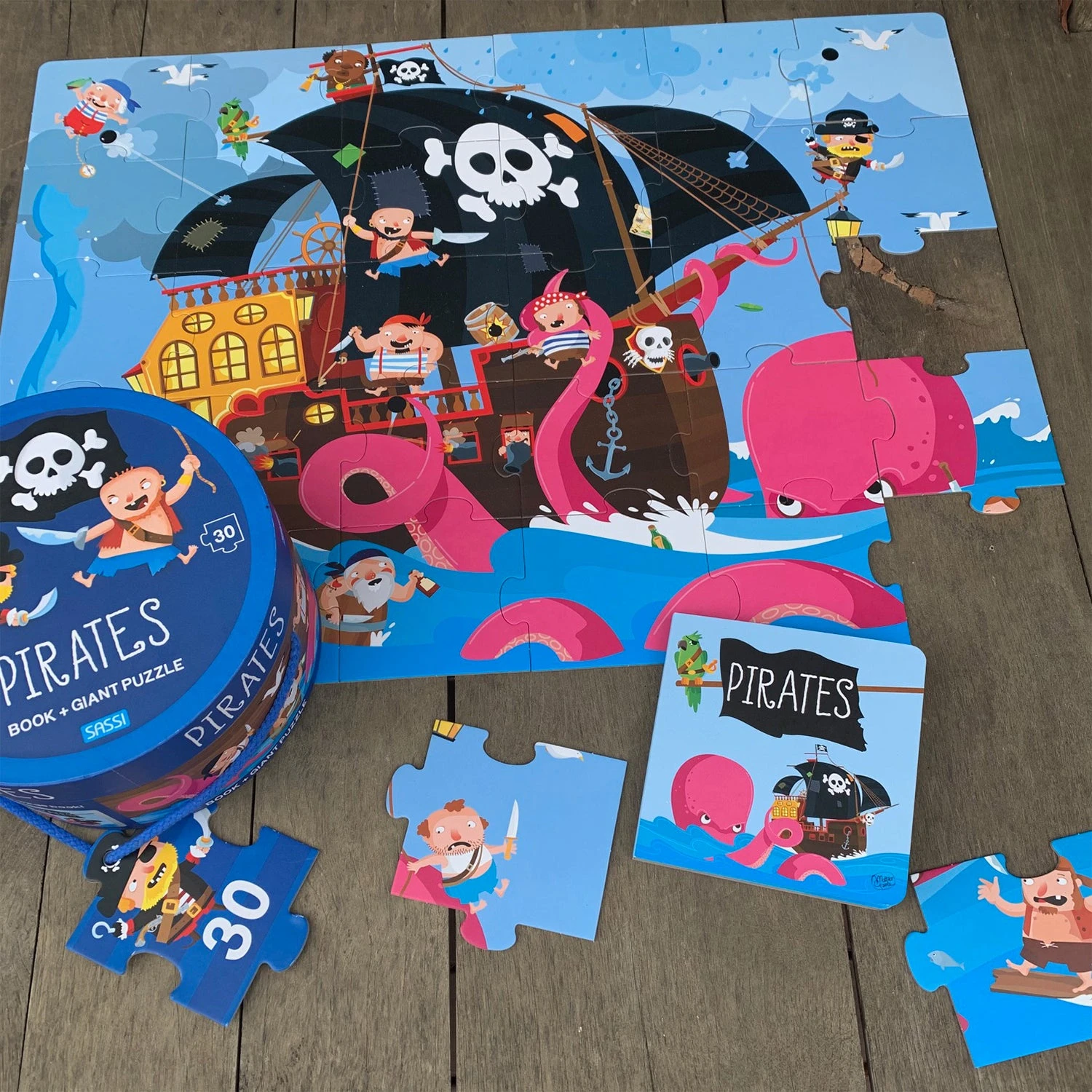 Sassi Pirates Book And Giant Puzzle Set, 30 Pcs 5 Sassi Pirates Book And Giant Puzzle Set, 30 Pcs - Image 3