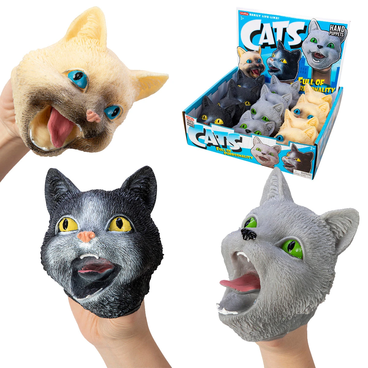 Schylling - Stretchy Cat Hand Puppets 3 Schylling - Stretchy Cat Hand Puppets