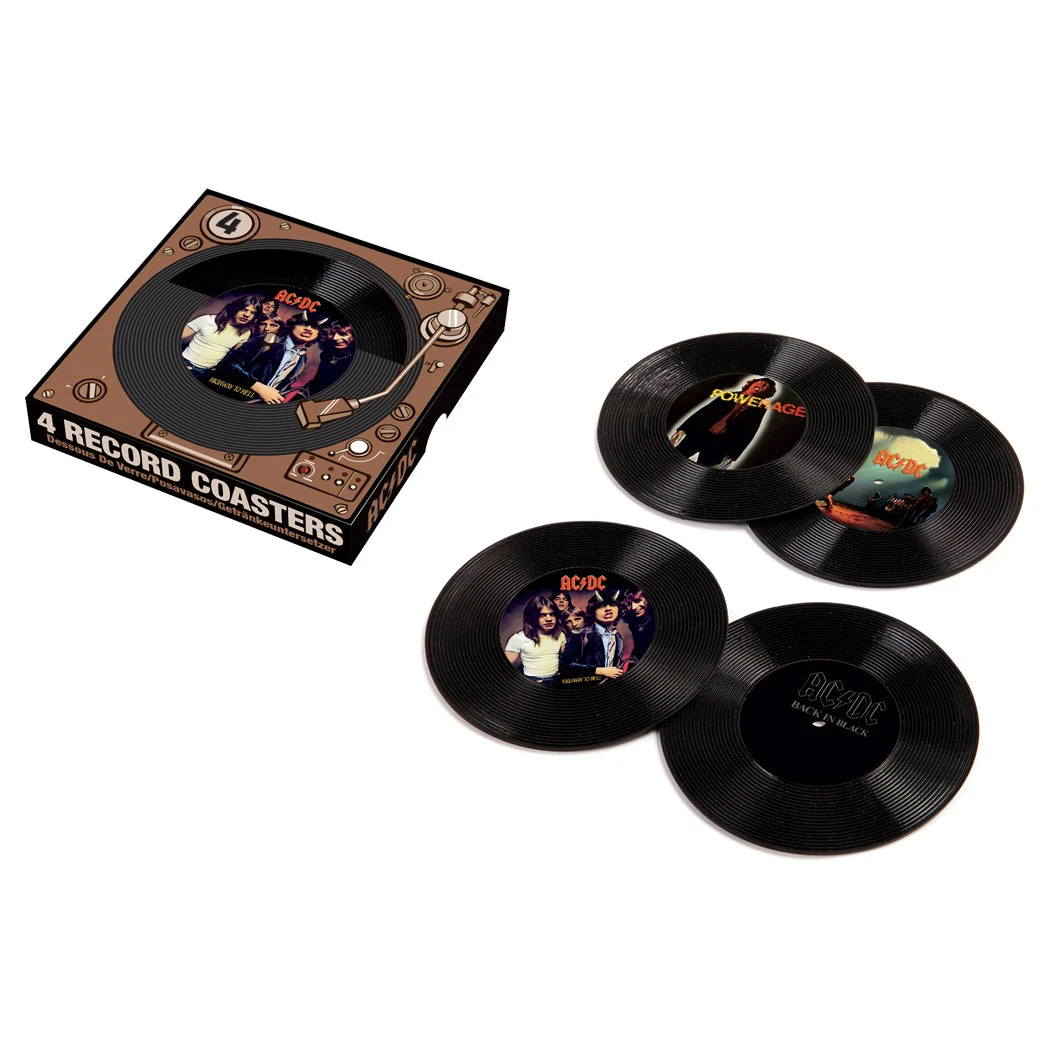 Aquarius AC/DC - 45 Record Coasters 3 Aquarius AC/DC - 45 Record Coasters