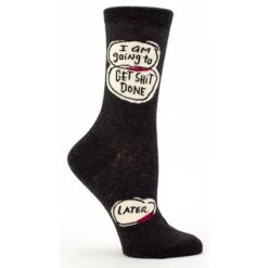 Blue Q - I Am Going To Get Sh#t Done Later Womens Crew Socks