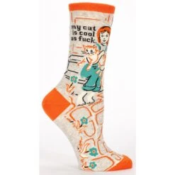 Blue Q - My Cat Is Cool As F**k Womens Crew Socks