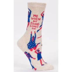 Blue Q - Me When My Song Comes On Womens Crew Socks