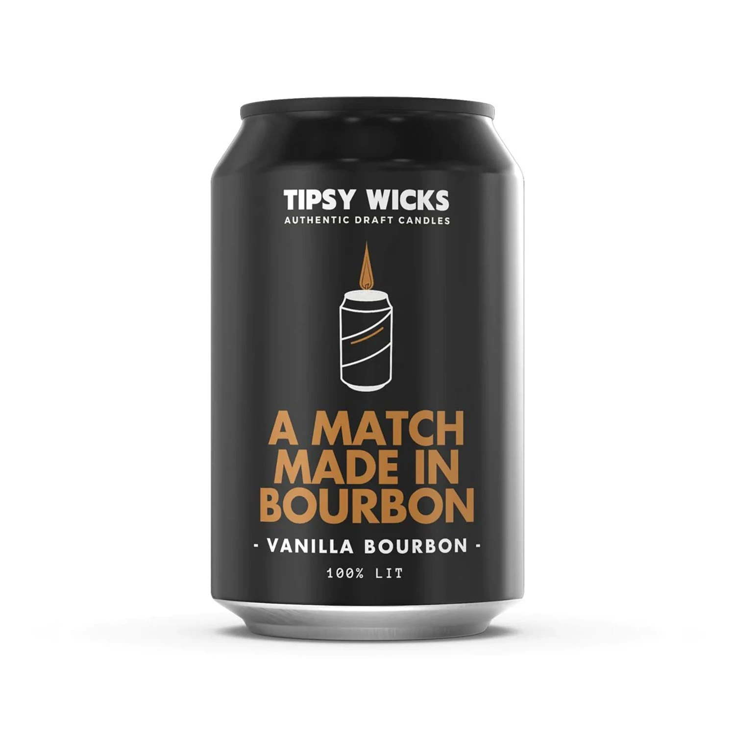 Tipsy Wicks - Alcohol Scented Soy Wax Candle (300mL Can Size) - Match Made In Bourbon 3 Tipsy Wicks - Alcohol Scented Soy Wax Candle (300mL Can Size) - Match Made In Bourbon