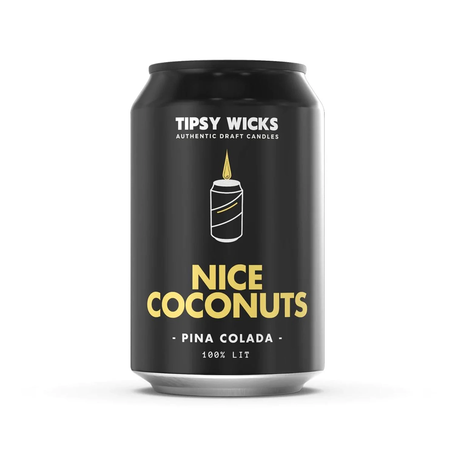 Tipsy Wicks - Alcohol Scented Soy Wax Candle (300mL Can Size) - Nice Coconuts 3 Tipsy Wicks - Alcohol Scented Soy Wax Candle (300mL Can Size) - Nice Coconuts