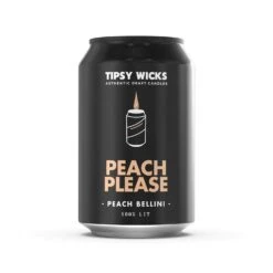Tipsy Wicks - Alcohol Scented Soy Wax Candle (300mL Can Size) - Peach Please