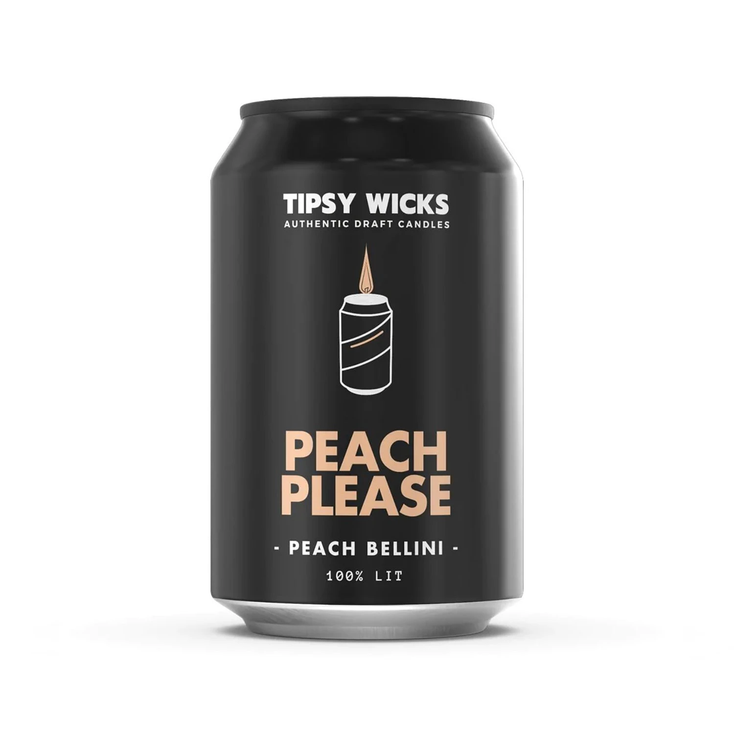 Tipsy Wicks - Alcohol Scented Soy Wax Candle (300mL Can Size) - Peach Please 3 Tipsy Wicks - Alcohol Scented Soy Wax Candle (300mL Can Size) - Peach Please